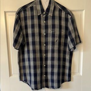 Nautica Blue and White Plaid Casual Shirt